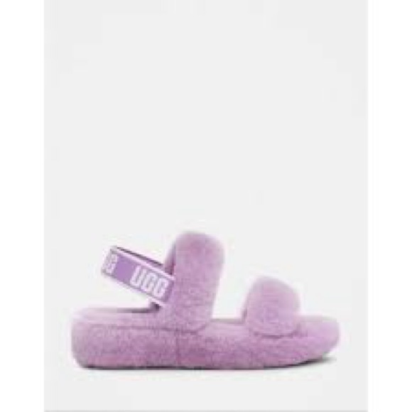 UGG Purple Oh Yeah Fur Slides size 8 - Picture 2 of 6